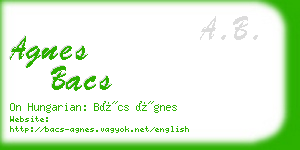 agnes bacs business card